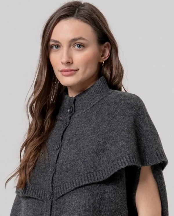 Knit Cape - Antraciet