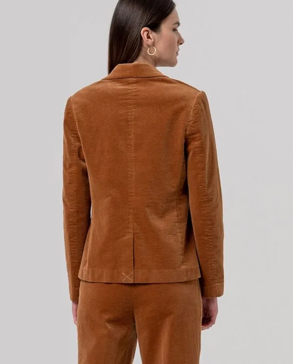 Blazer with Printed Lining - toffee