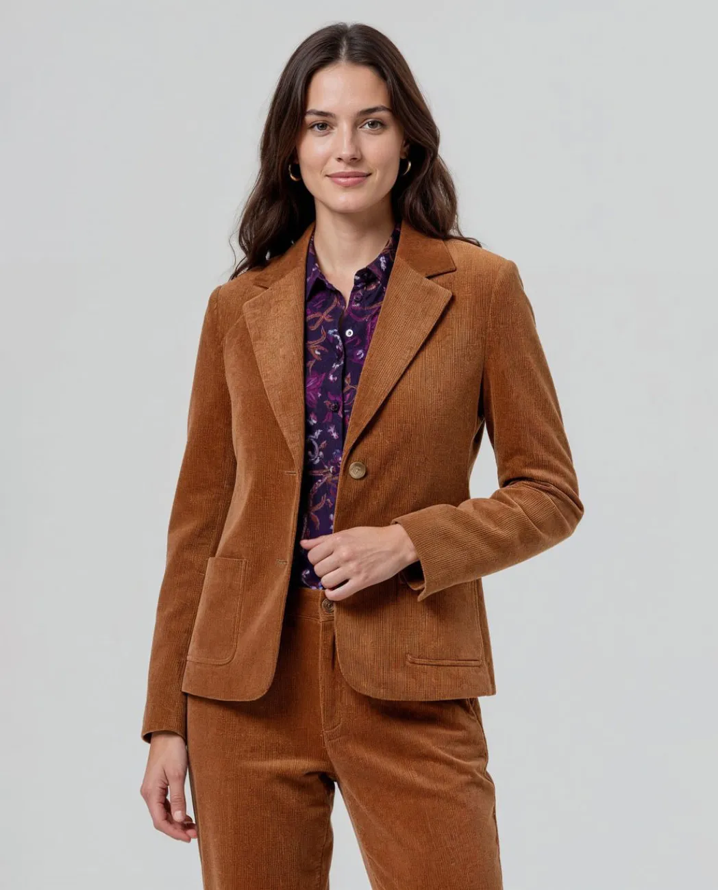 Blazer with Printed Lining - toffee - Afbeelding 5