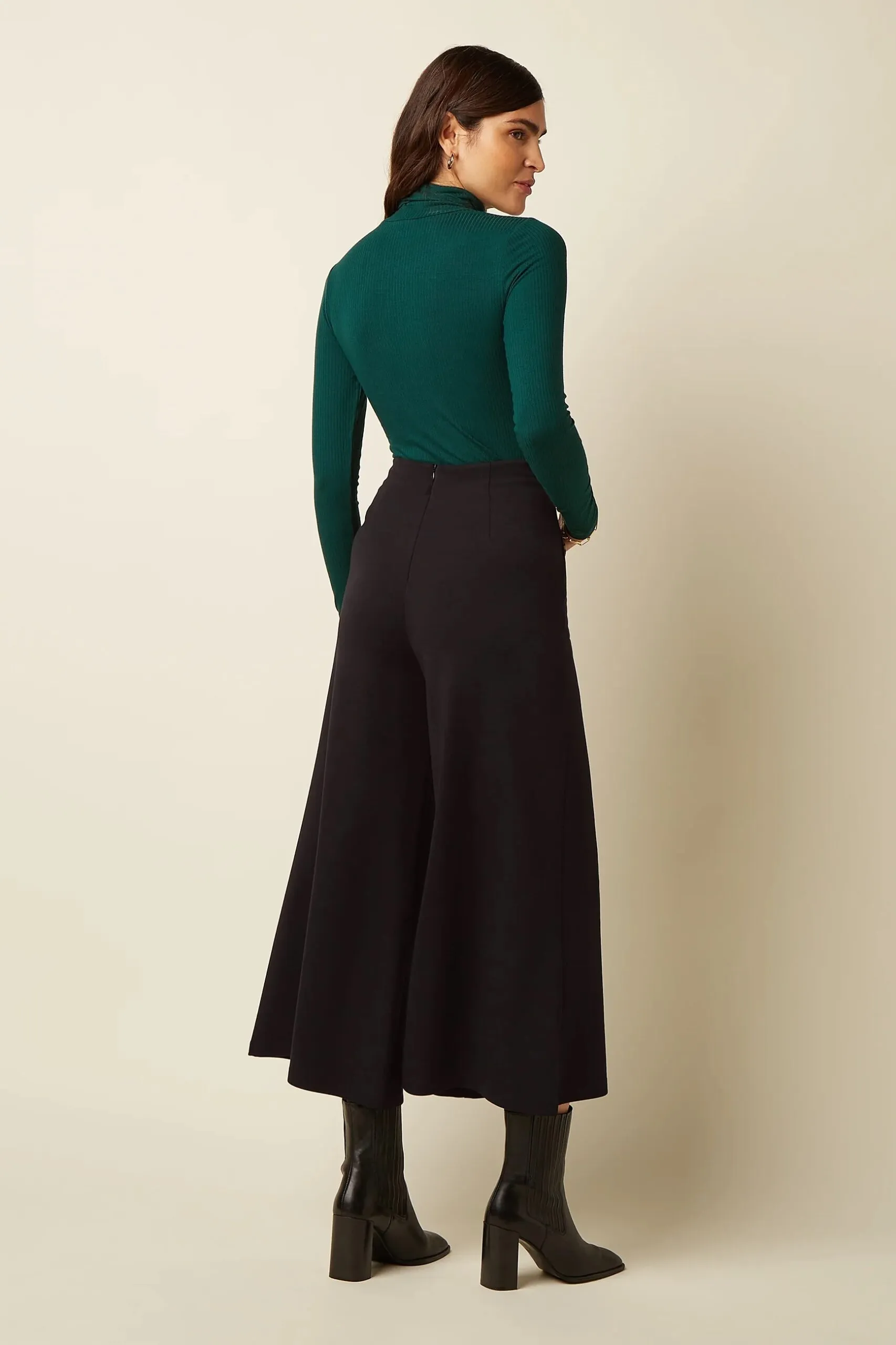 Rollneck Top Uni Rib - pine green - Afbeelding 2