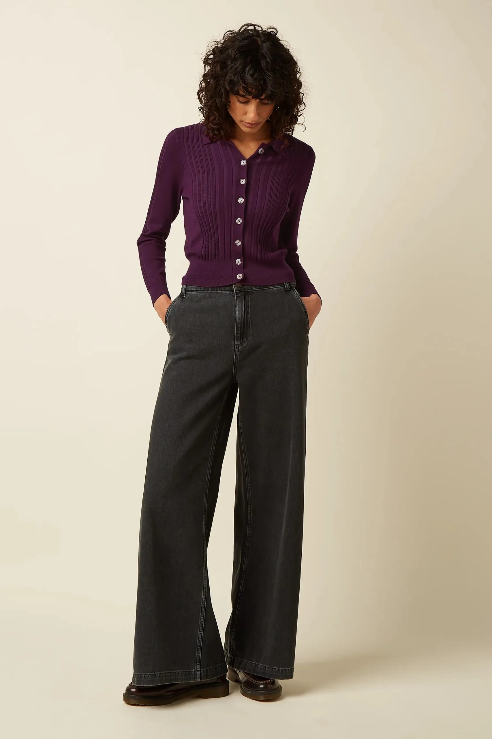 Sofie Cardi Match Knit - ­Caspia Purple - Afbeelding 2