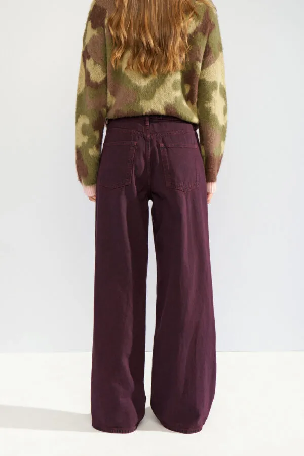 Nubrooklyn HR Wide Jeans - bordeaux