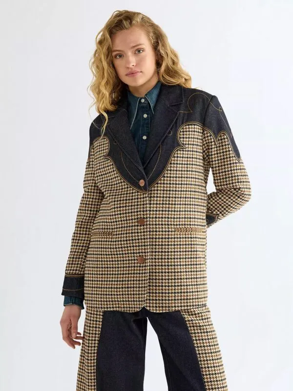 Houndstooth Blazer - Rinse