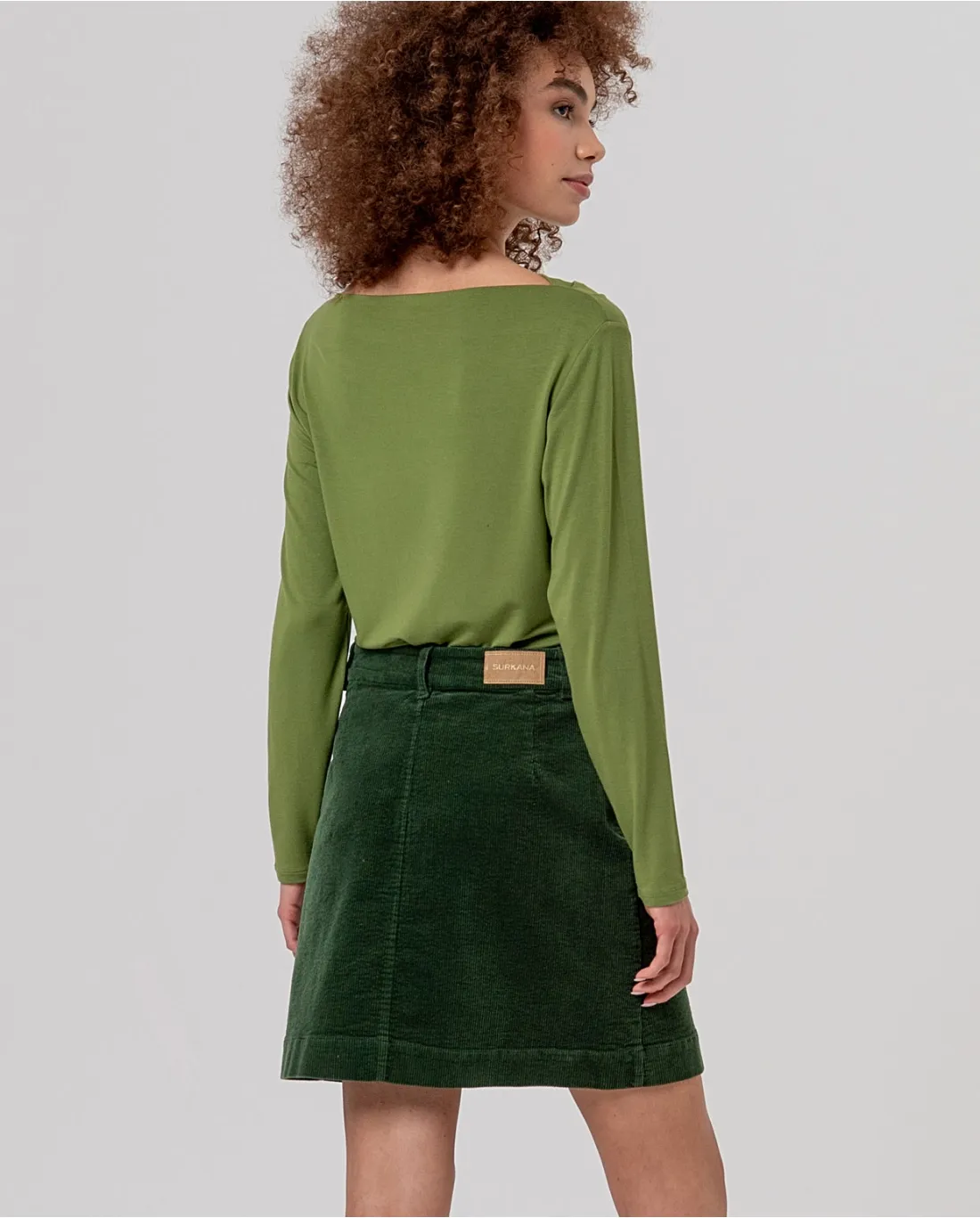 Short Skirt with Patch Pockets - Khaki - Afbeelding 2
