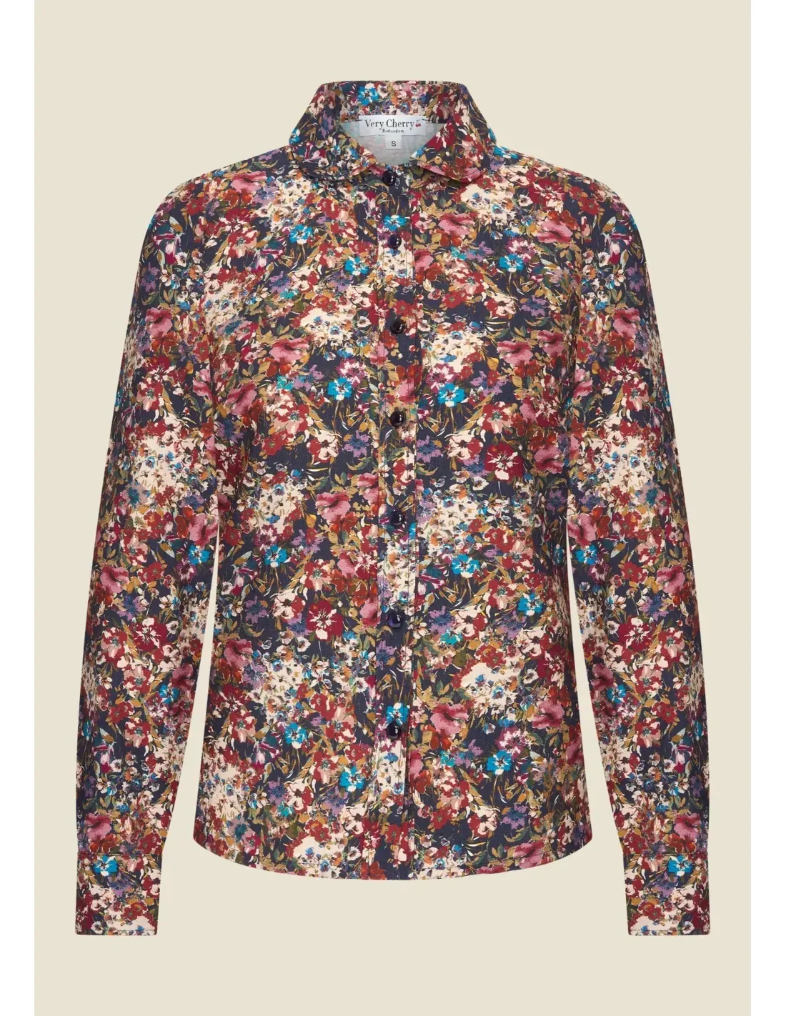 Classic Blouse Fleurs Marine Viscose - Multi color