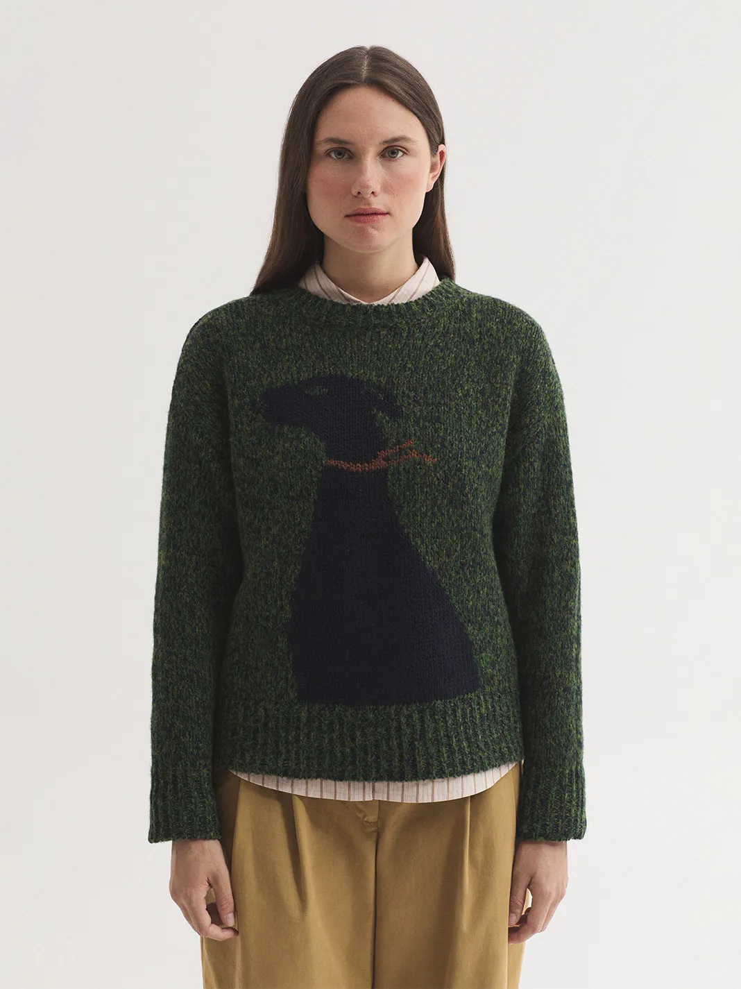 Heathered wool dog sweater - Groen - Afbeelding 5