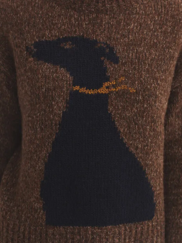 Heathered wool dog sweater - Bruin
