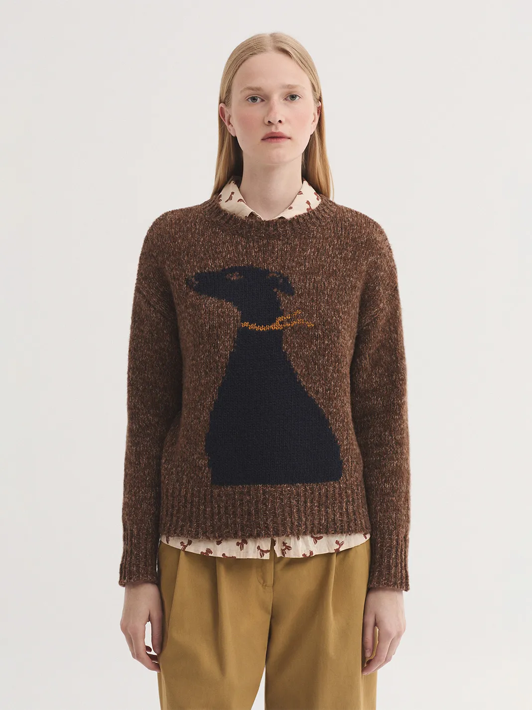 Heathered wool dog sweater - Bruin - Afbeelding 5