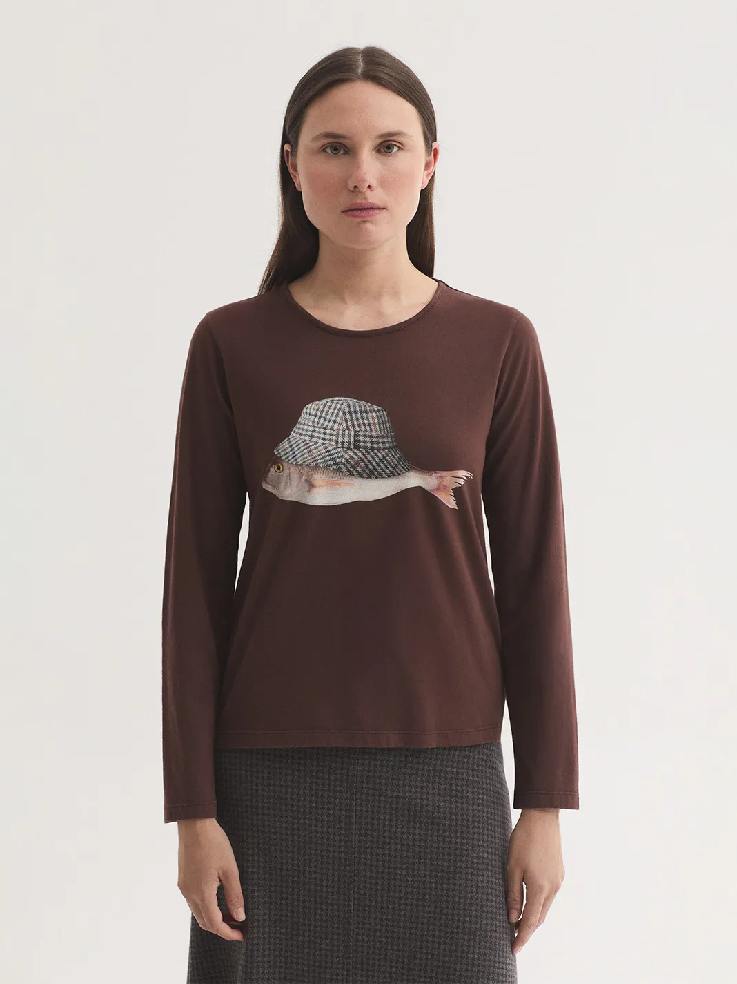 Overdyed T-shirt Wool Cap Fish - plum