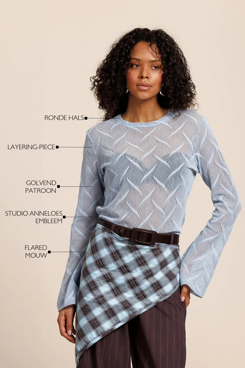 Reagan flaire lace top - Sky Blue - Afbeelding 4