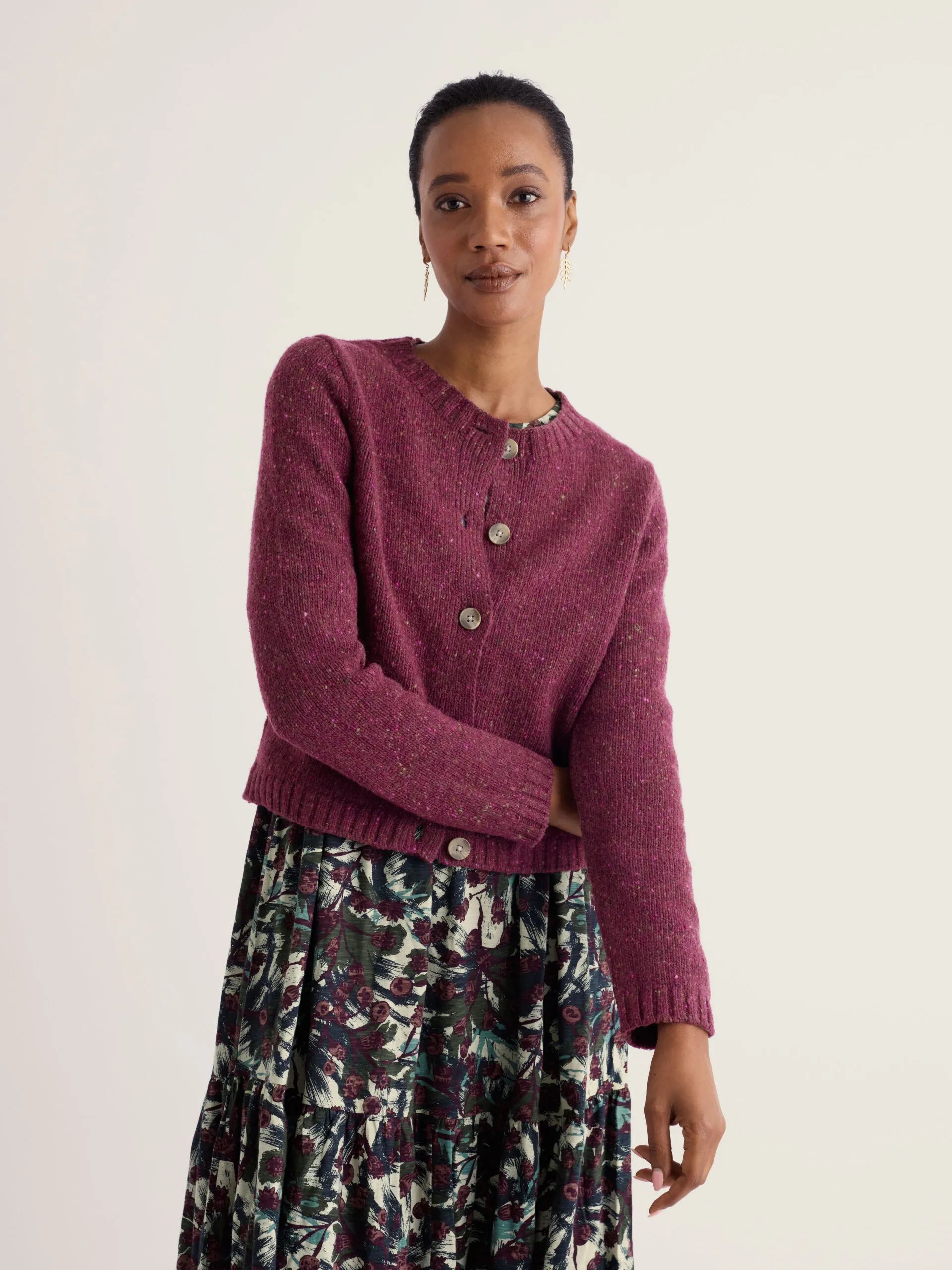 Dawson Pick Cardigan Merino - Dark Hellebore