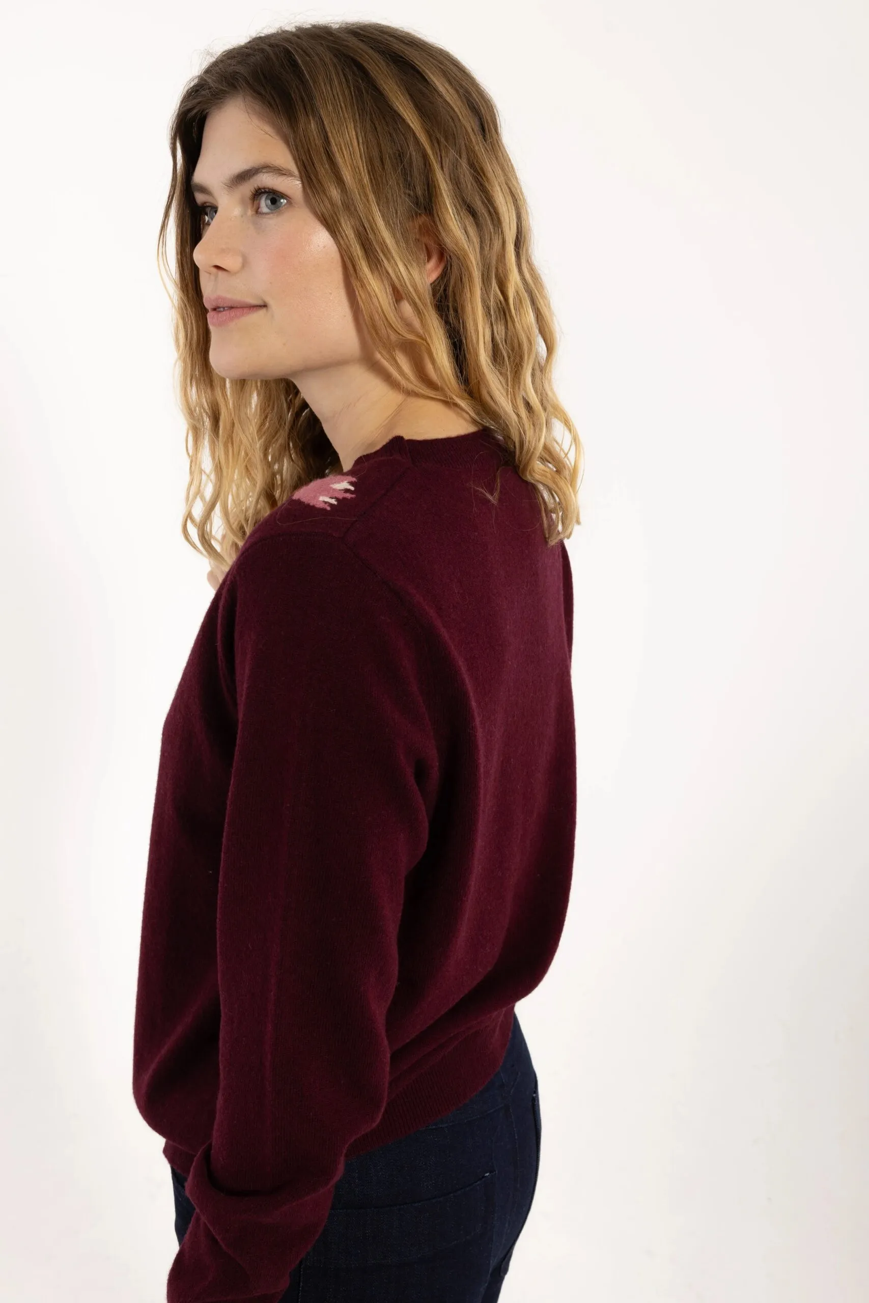 Danevibe Merino Wool Sweater - Dark wine - Afbeelding 2