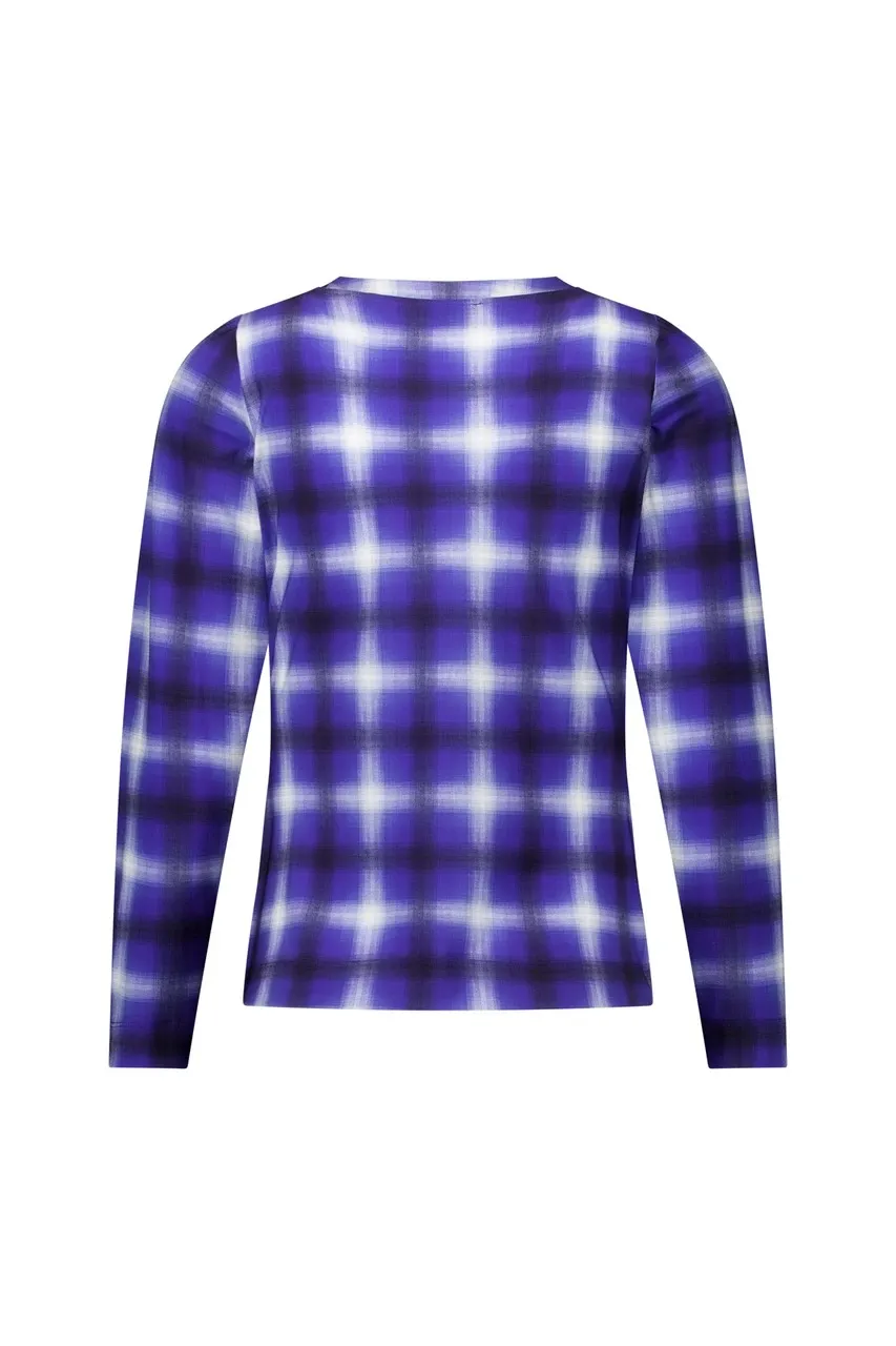 Faith check top - Ink Blue - Afbeelding 4