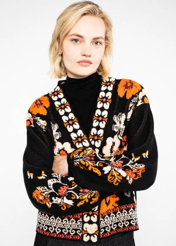 Winter Cardigan Charming Storyteller - Zwart