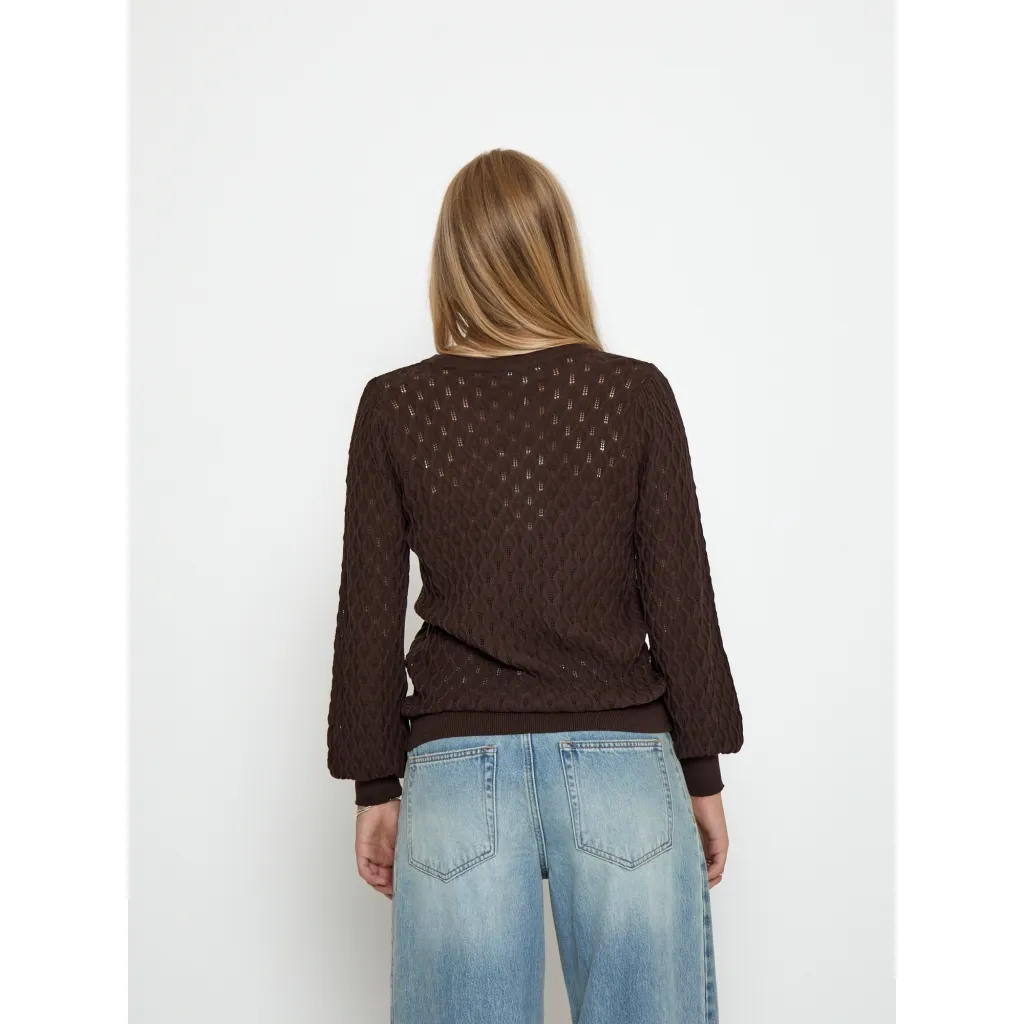 PCRosalia Puff Sleeve Knit Pullover - Bruin - Afbeelding 2