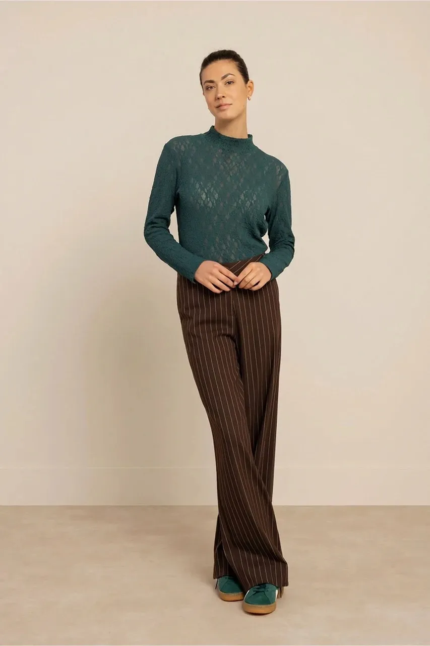 Reagan lace col top - Teal - Afbeelding 2