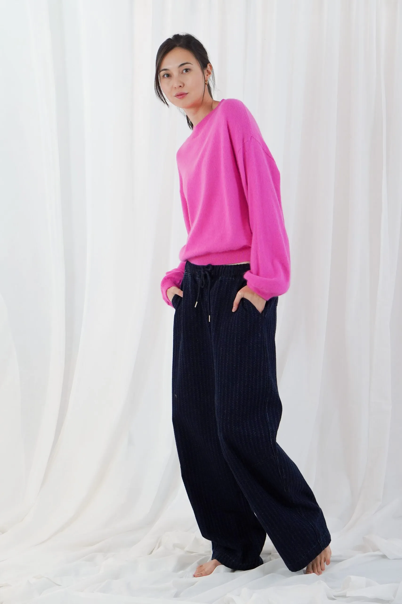 lomg puffed sleeves round neck jumper - Bubblegum - Afbeelding 2
