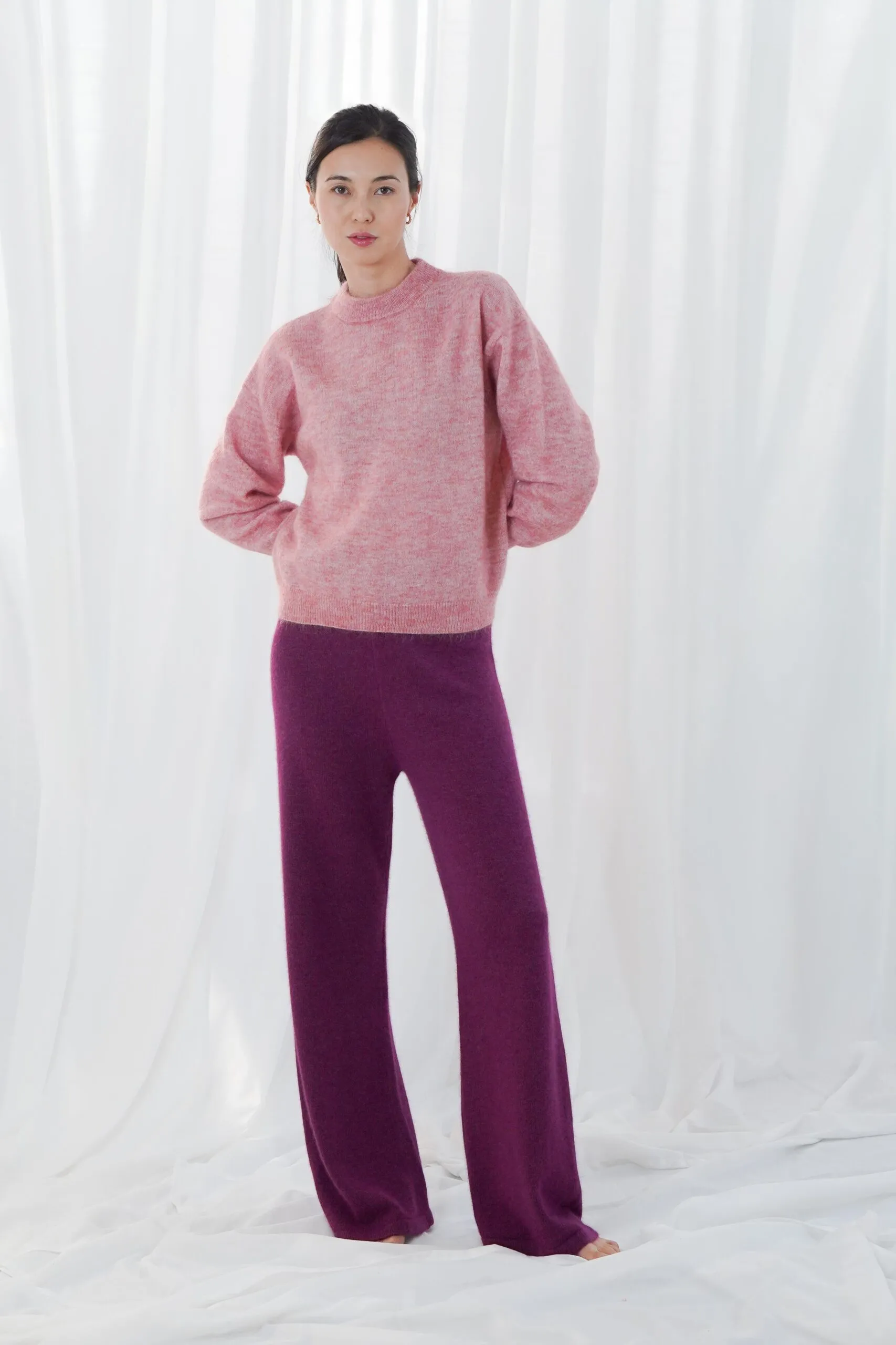high- neck pullover, long sleeves - Oud Roze - Afbeelding 2