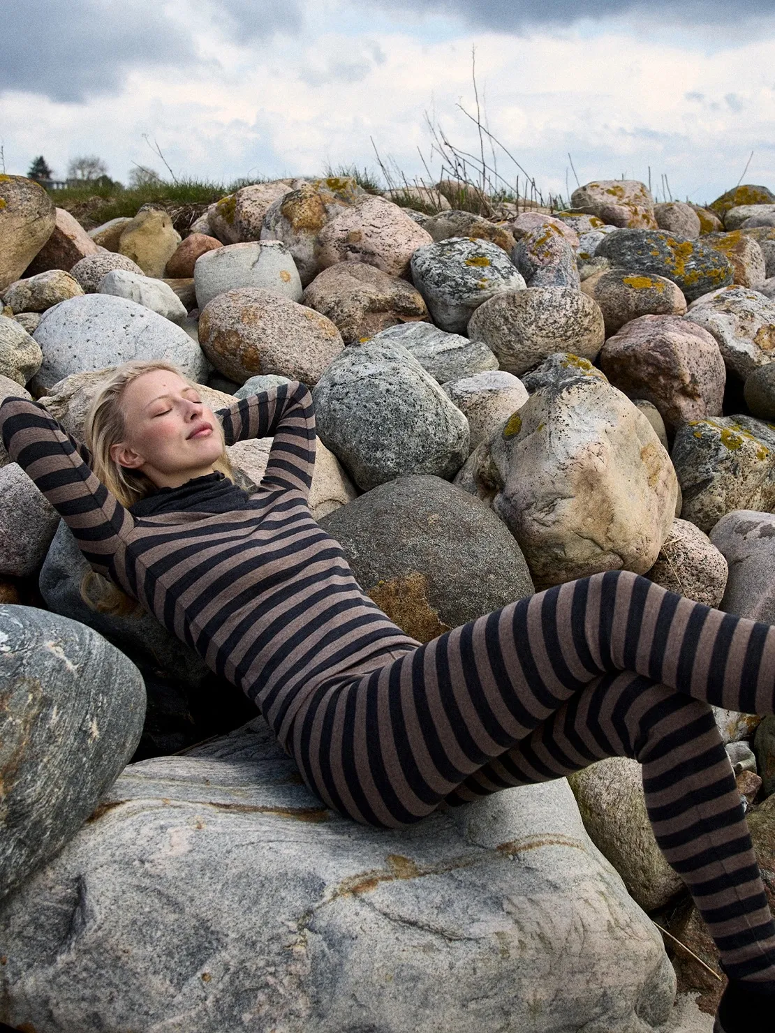 Shirt wool stripes - Anthracite/Light brown - Afbeelding 3