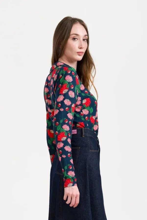 Lena Blouse LS Scarlet Serenade - Navy
