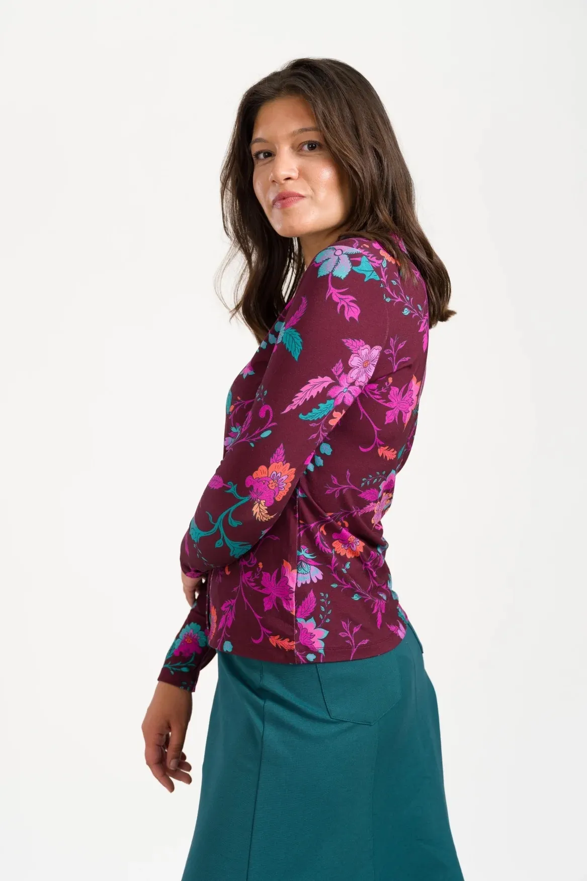 Lena Blouse LS Dark Ivy - Donkerrood - Afbeelding 2