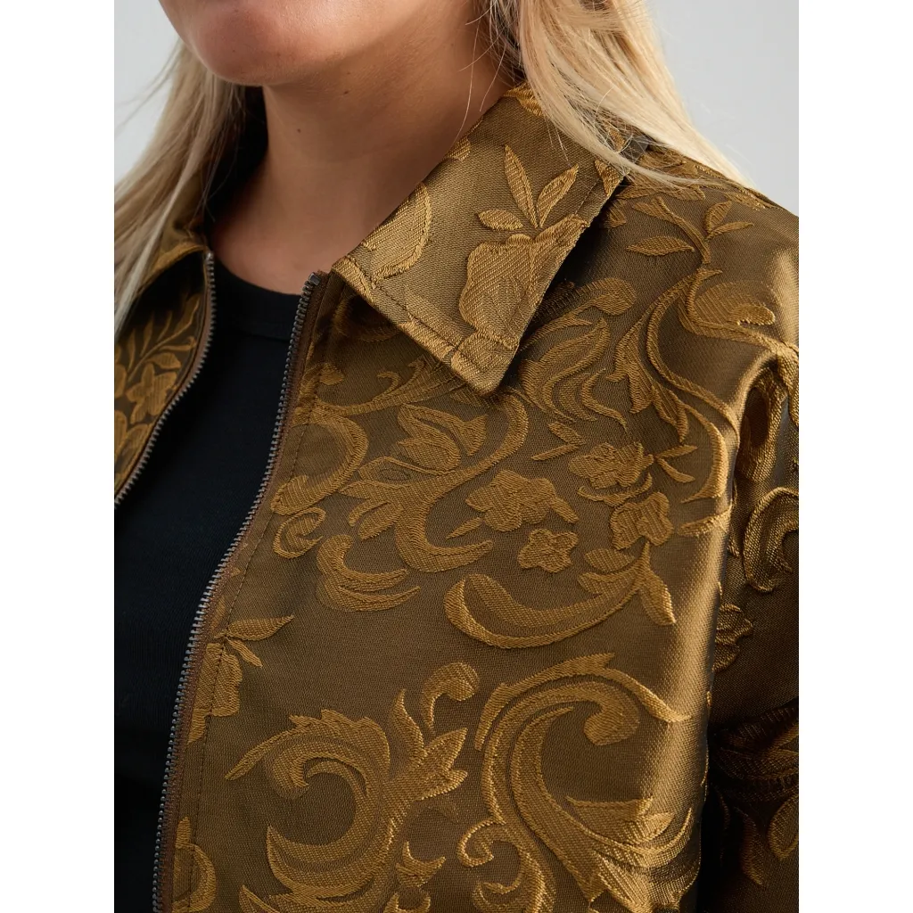 PCSandrine Jacquard Jacket - Okergeel - Afbeelding 2