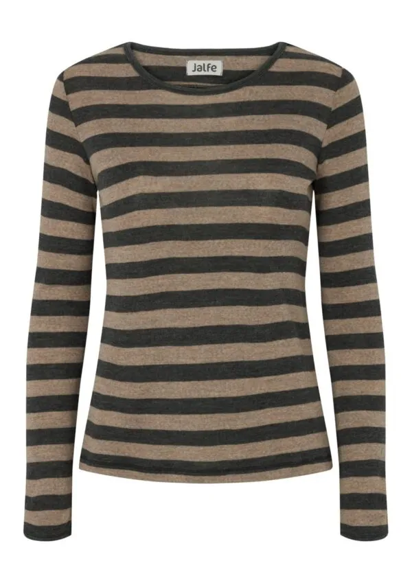 Shirt wool stripes - Anthracite/Light brown