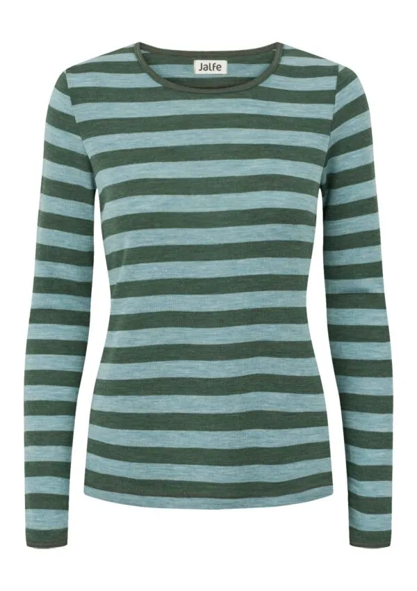 Shirt wool stripes - Aqua/Dusty green melange