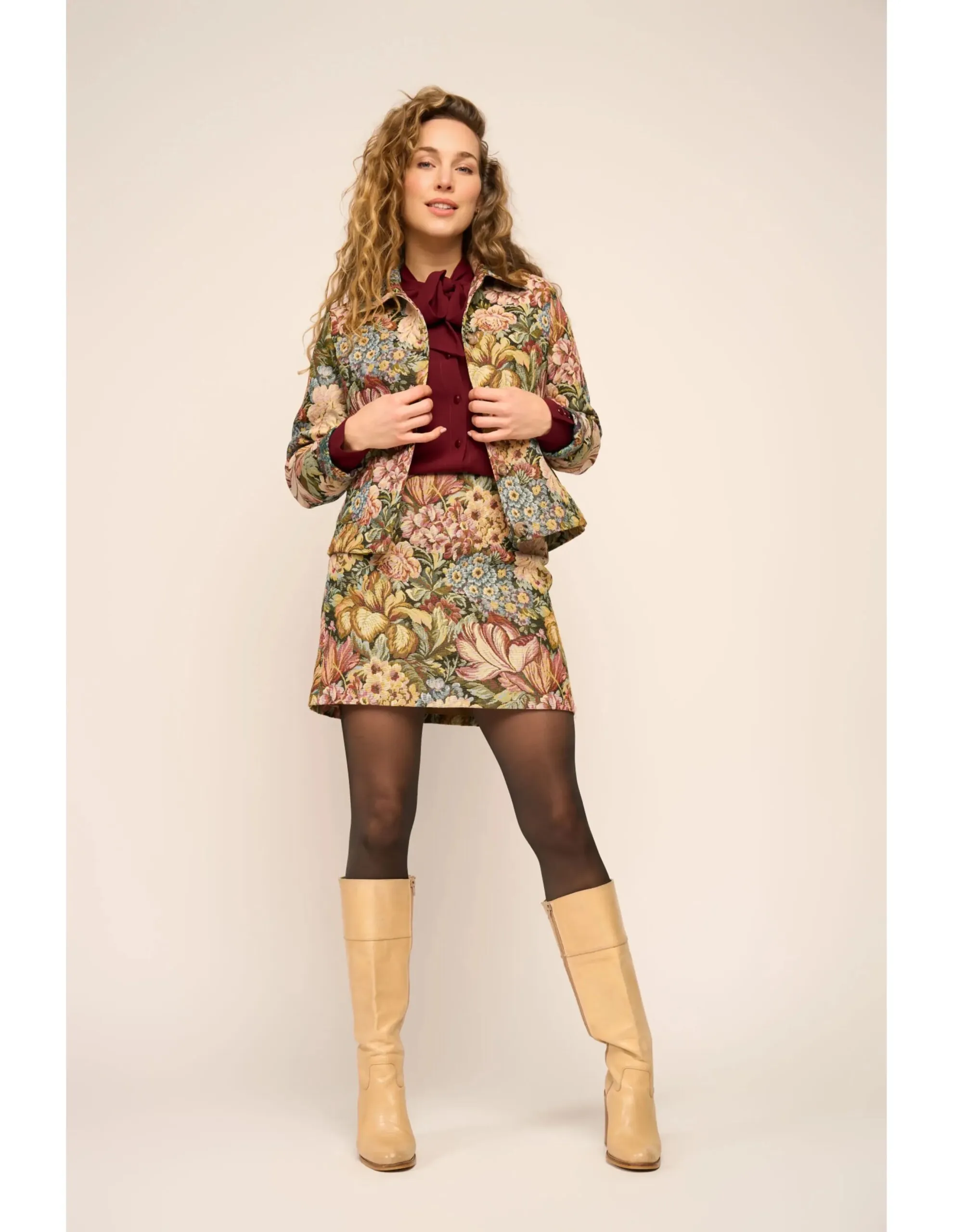 Mini Skirt Babele Botanical Brocade - Bloemen print multi - Afbeelding 2