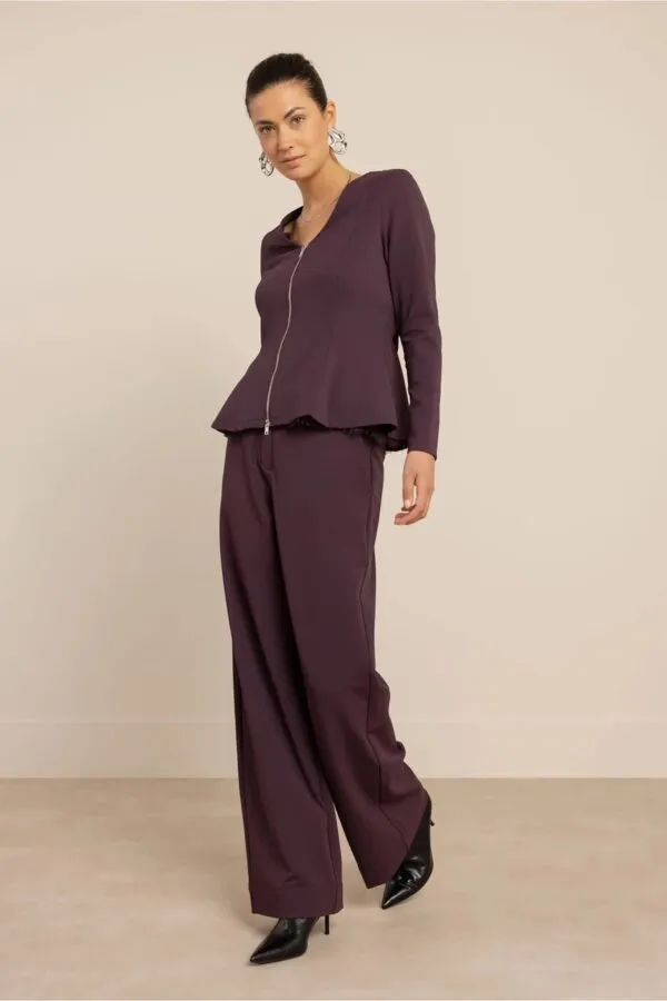 Luz twill trousers - Aubergine