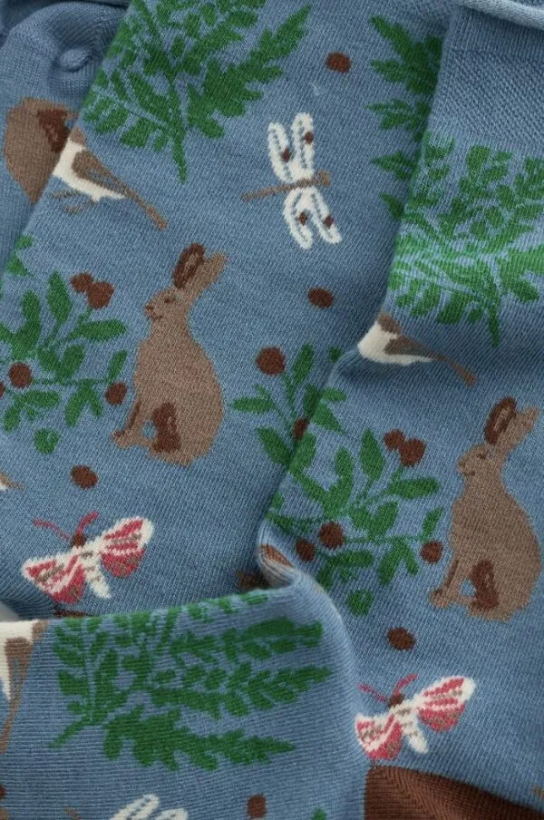 Women's Bamboo Arty Socks - Fern Hare Lichen
