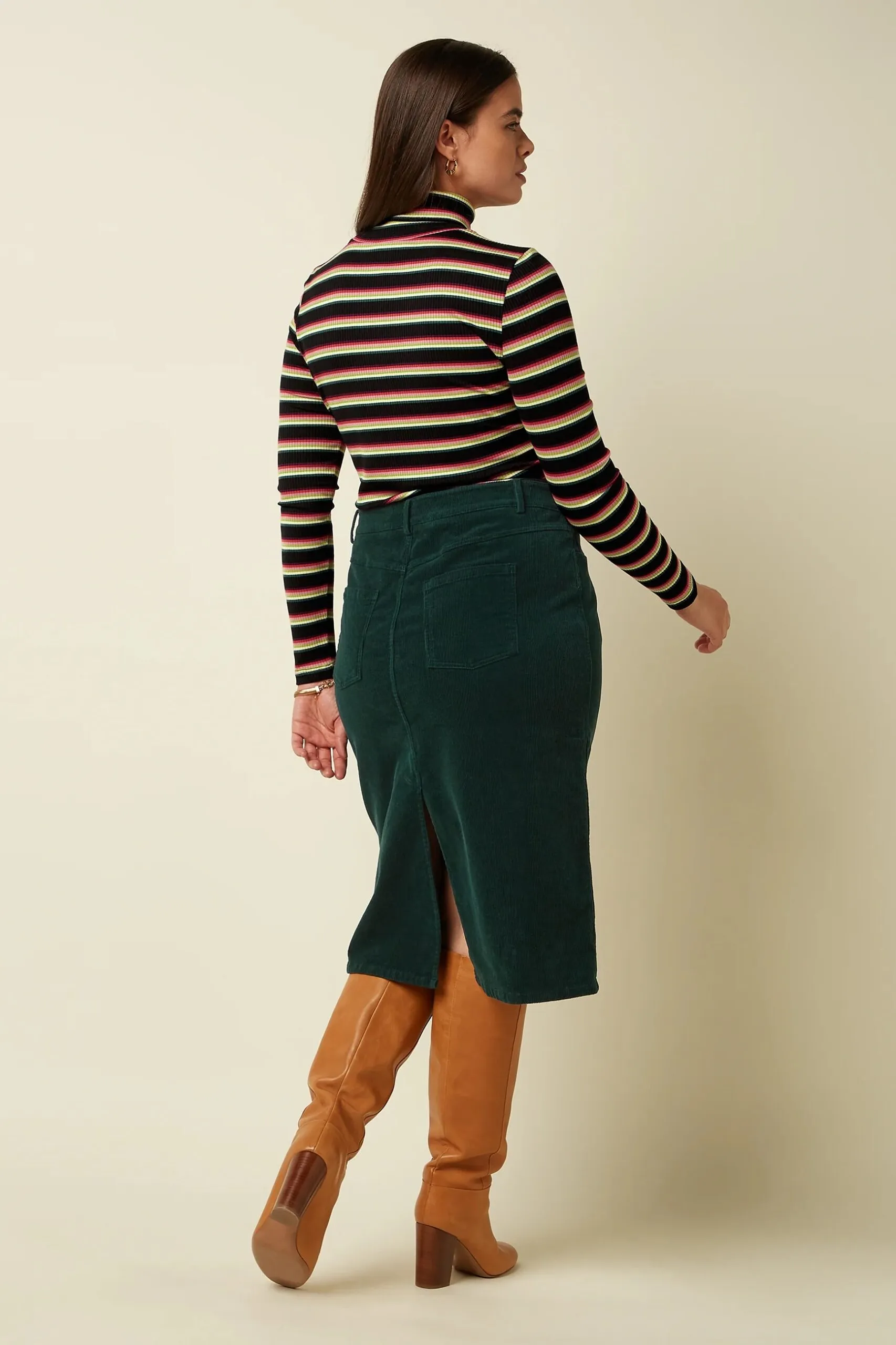 Prisca Skirt Corduroy - pine green - Afbeelding 3