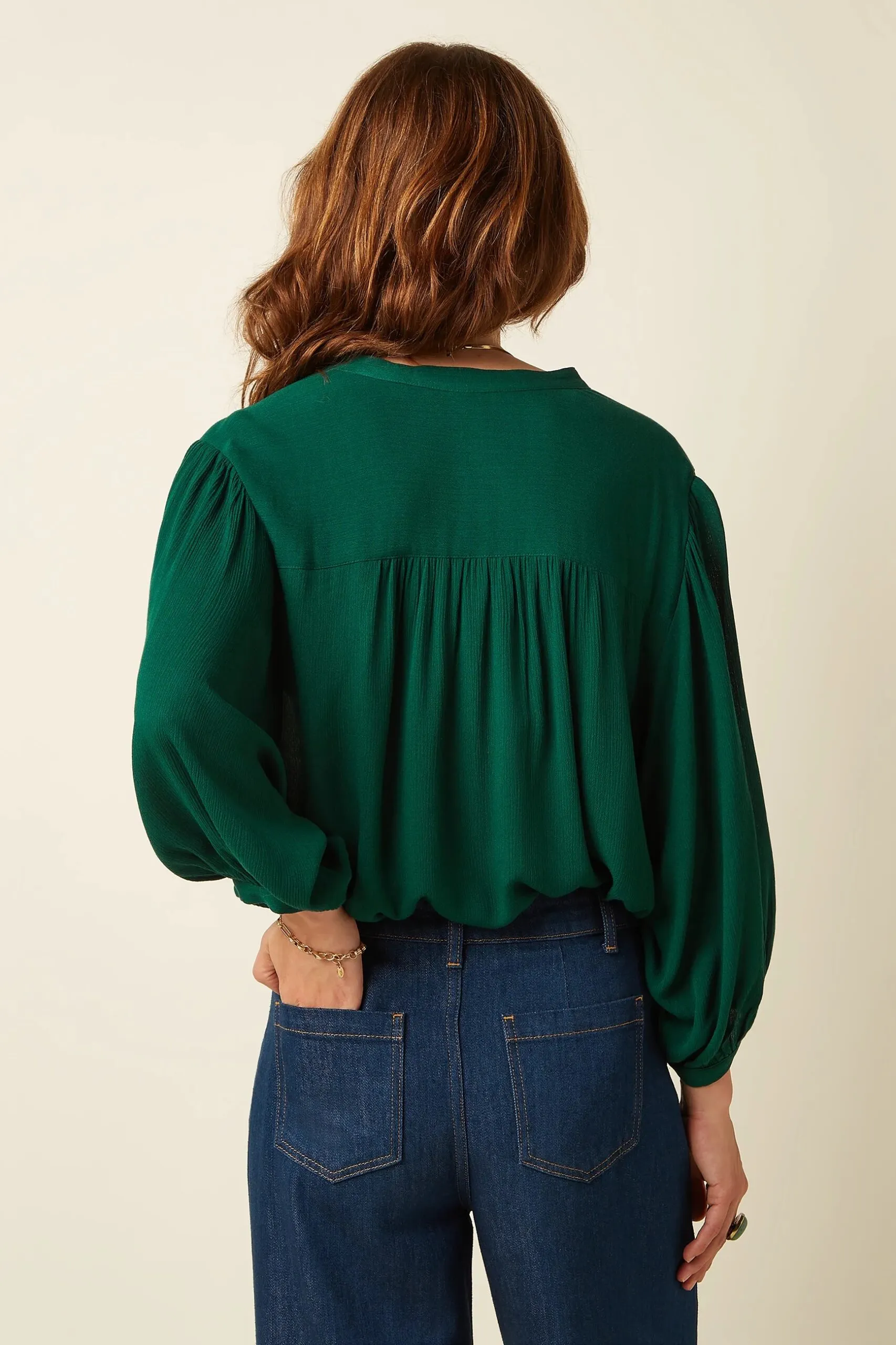 Olga Blouse Noble - Botanical Green - Afbeelding 2