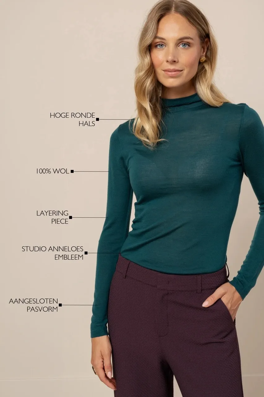 Reggie col pullover - Teal - Afbeelding 3