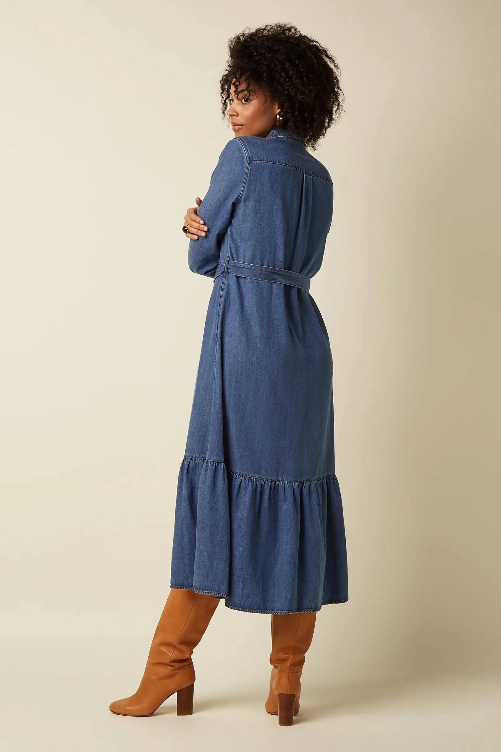 Olive Ruffle Dress Monrose - Denim Blue - Afbeelding 2