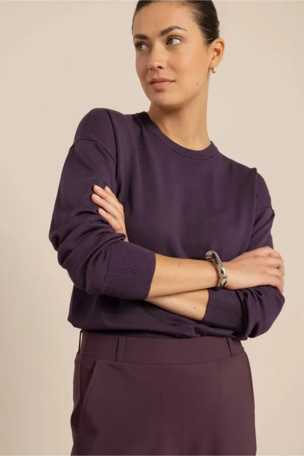 Ruth round neck pullover - Aubergine
