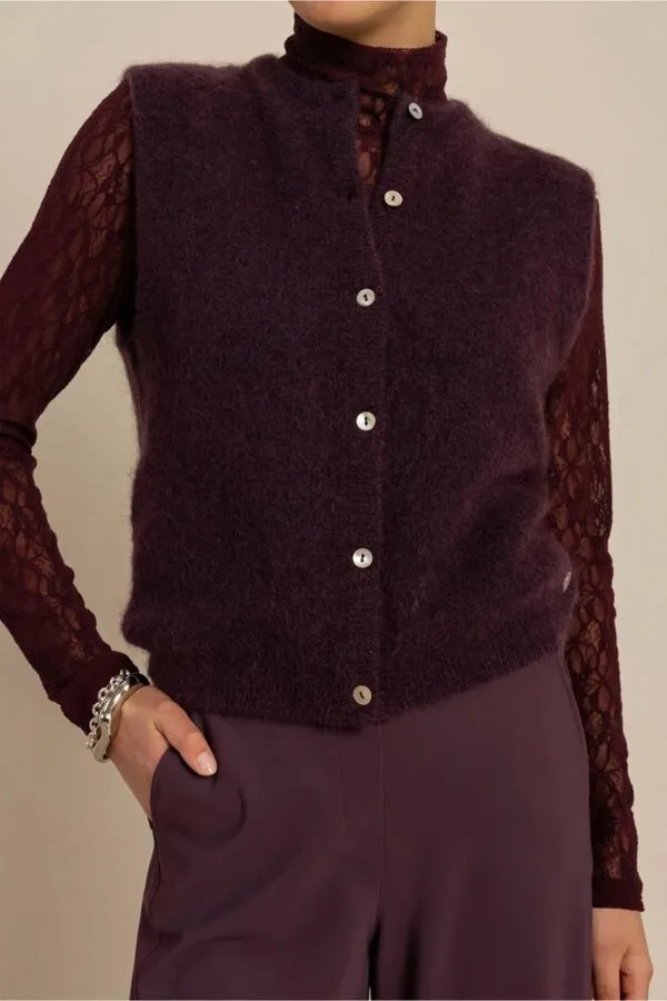 Bibi sls cardigan - Aubergine