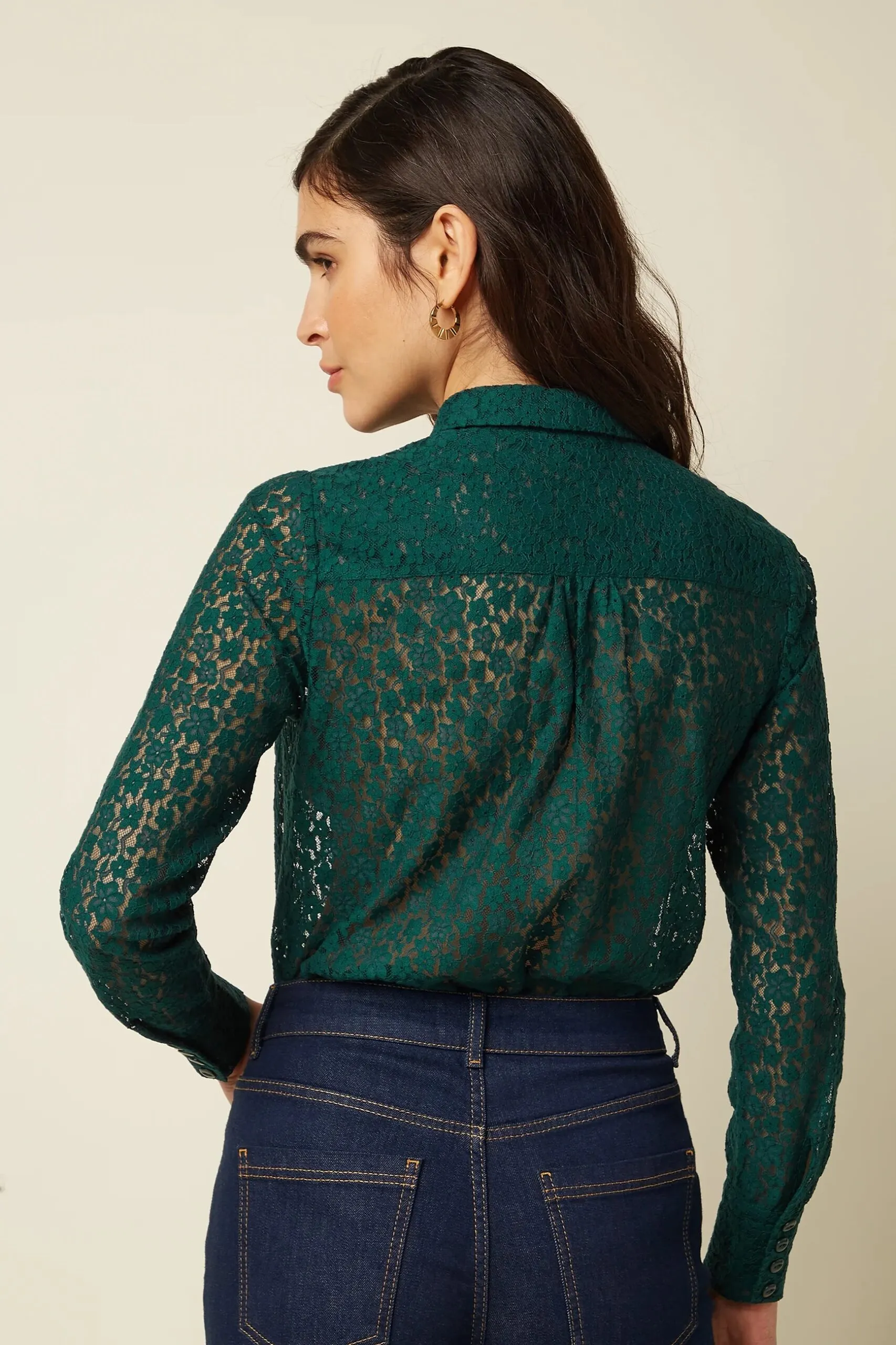 Elia Blouse Liana Lace - Botanical Green - Afbeelding 2