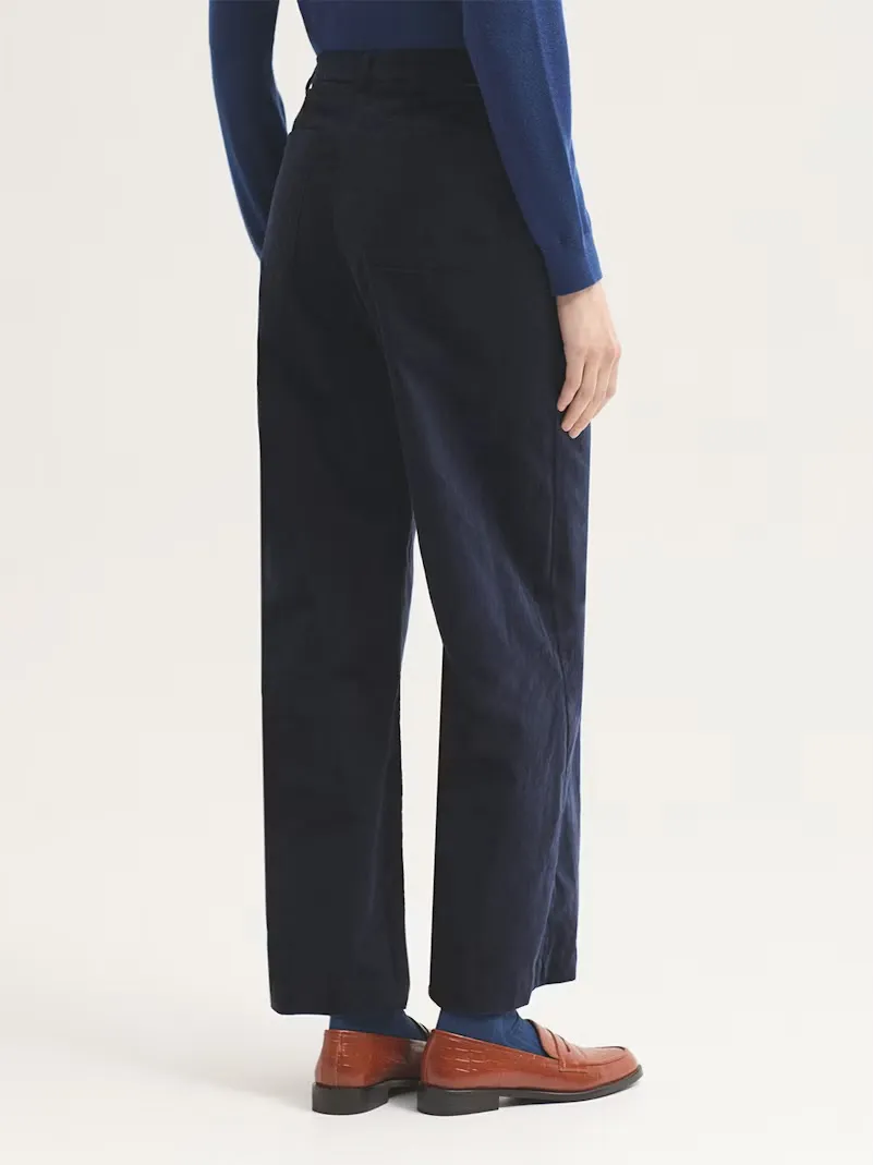 Plain corduroy pockets trousers - Navy - Afbeelding 2