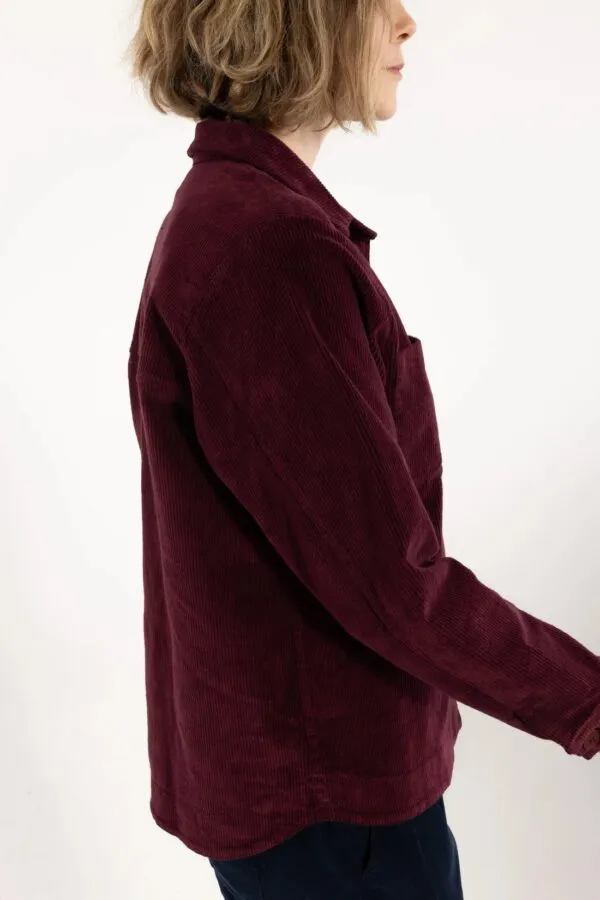 Danecattle Cord Stretch Blouse - cherry