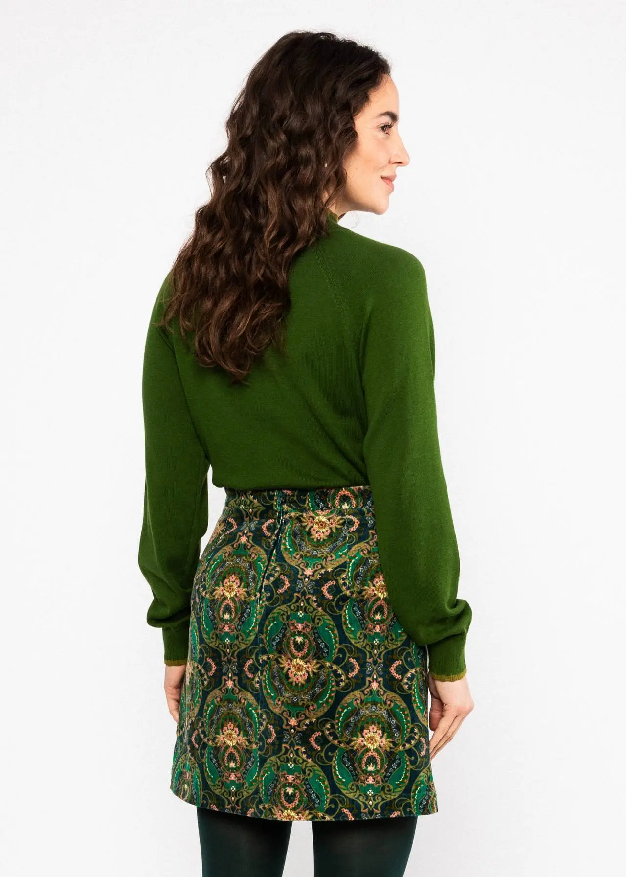 Corduroy Skirt Dreamy Eyes - Donkergroen - Afbeelding 2