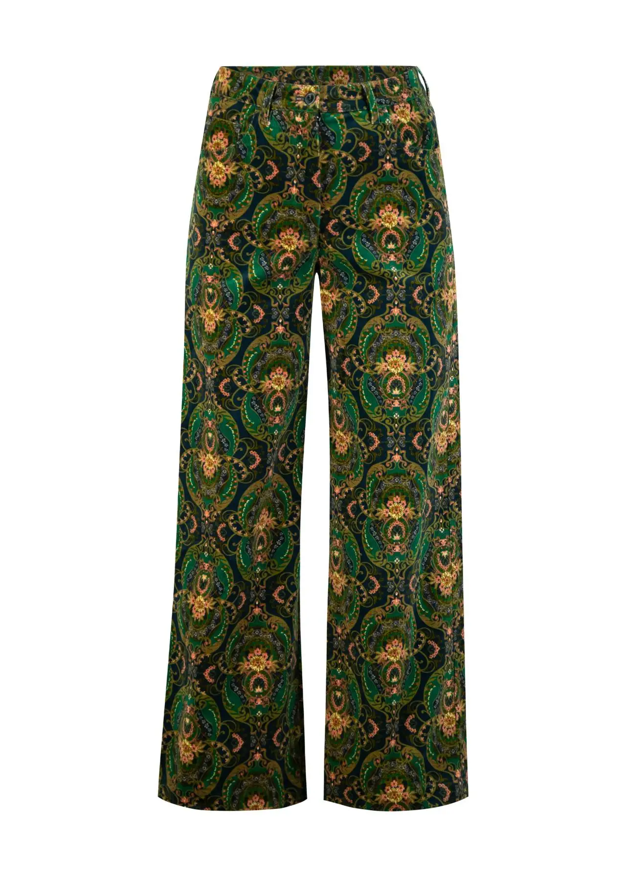 Corduroy Pants High Waist Marlotte - Donkergroen - Afbeelding 4