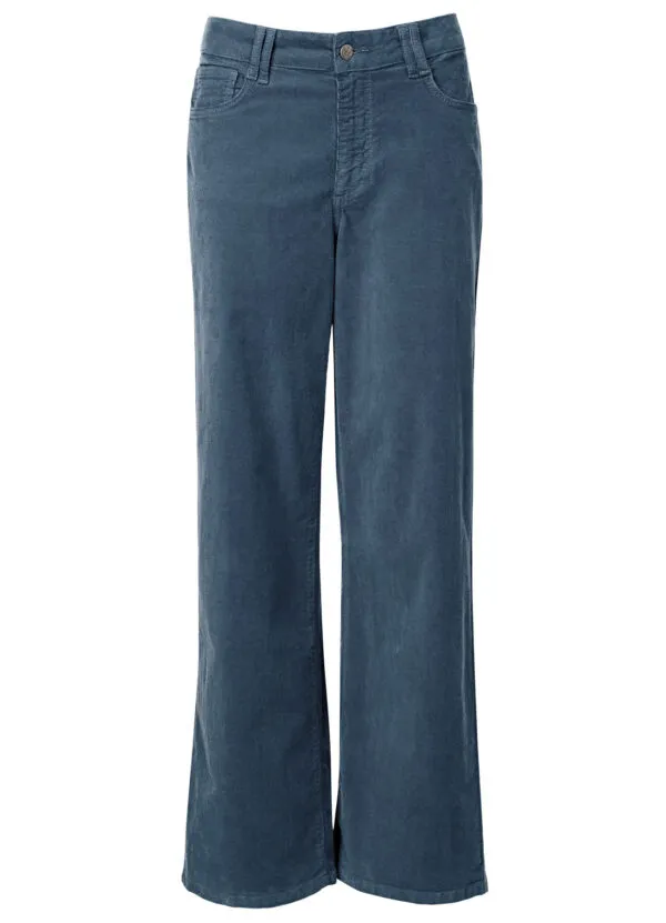 Baby Rib Trouser gerade - Grijsblauw