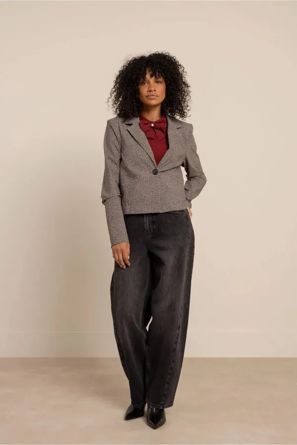 Jorine tweed look jacket - Black/Kit