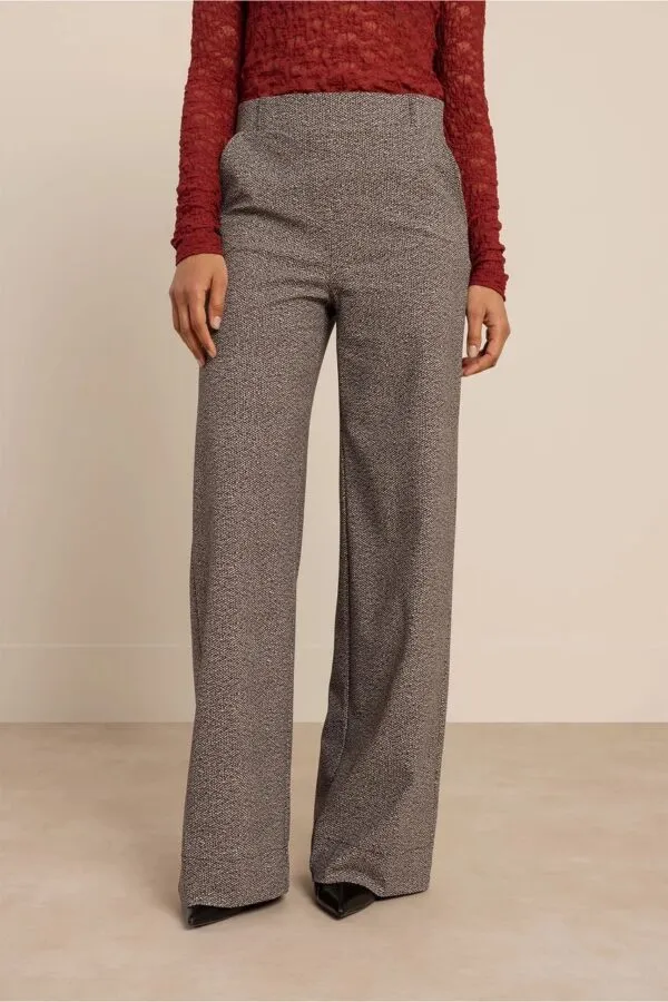Lexie tweed look trousers - Black/Kit