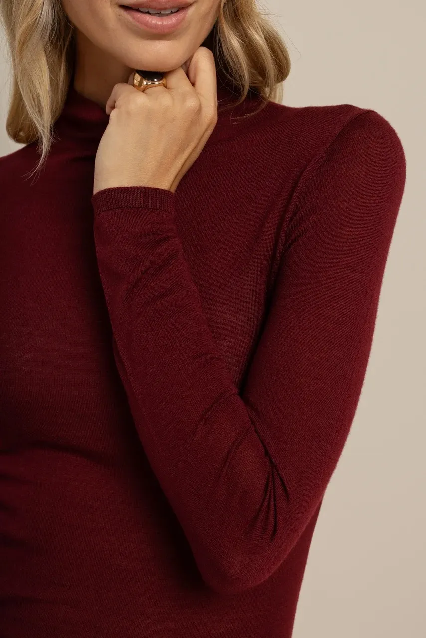 Reggie col pullover - Red Wine - Afbeelding 2