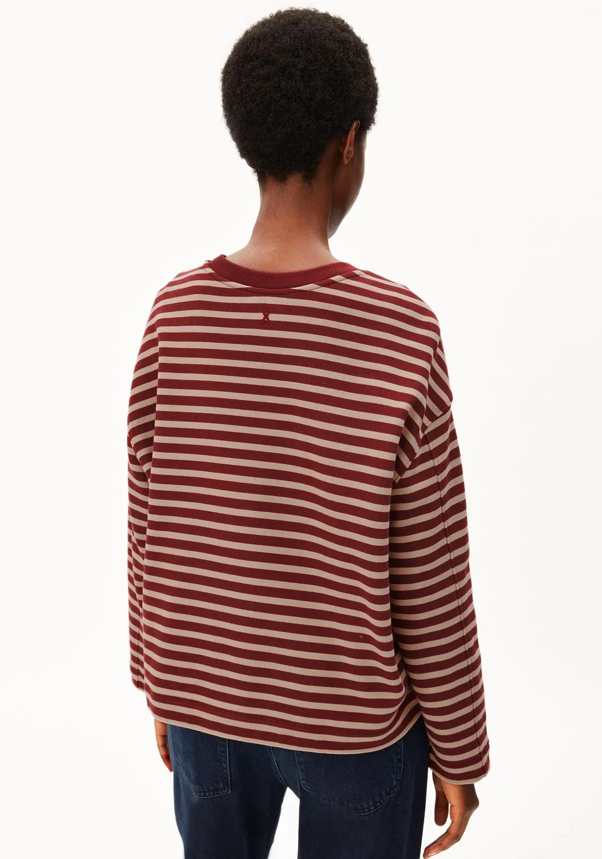 FRANKAA MAARLEN STRIPE SWEAT - Donkerrood - Afbeelding 2