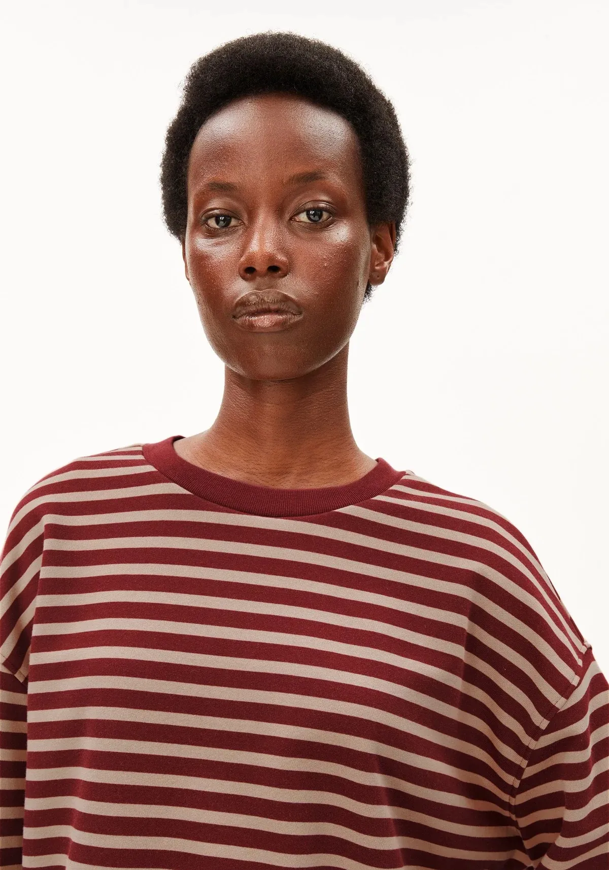 FRANKAA MAARLEN STRIPE SWEAT - Donkerrood - Afbeelding 3