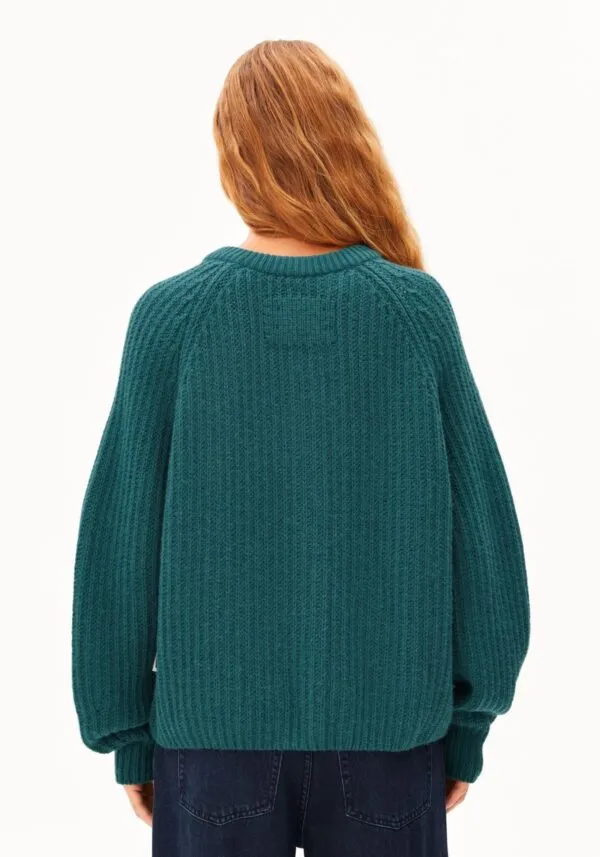 RIB KNIT CARDIGAN - petrol
