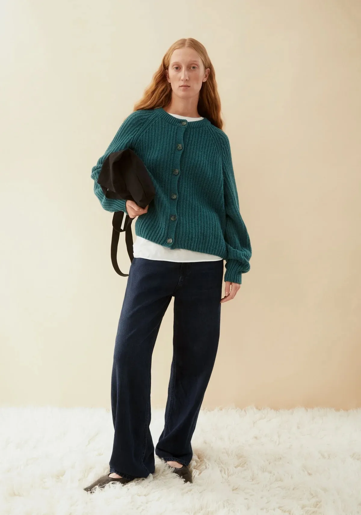 RIB KNIT CARDIGAN - petrol - Afbeelding 4